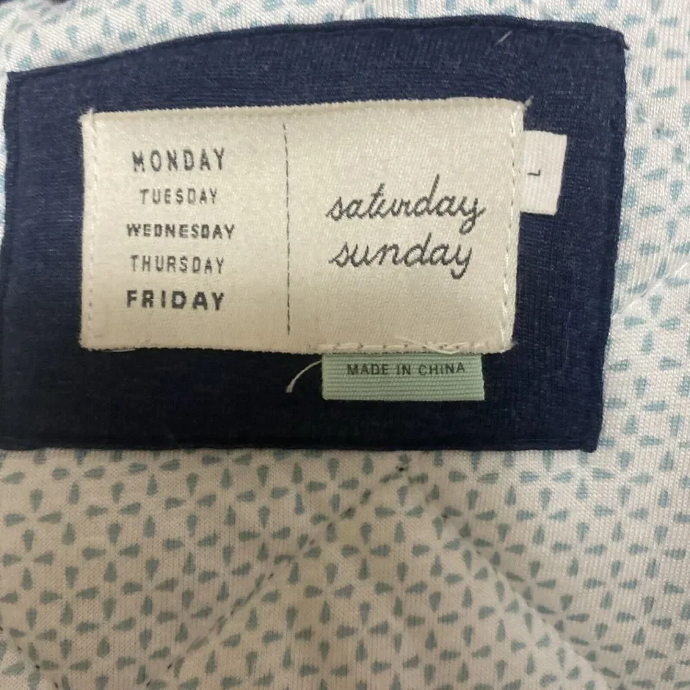 Anthropologie Saturday Sunday Women's Hooded Gwynn Quilted Jacket Blue Large - Picture 5 of 7